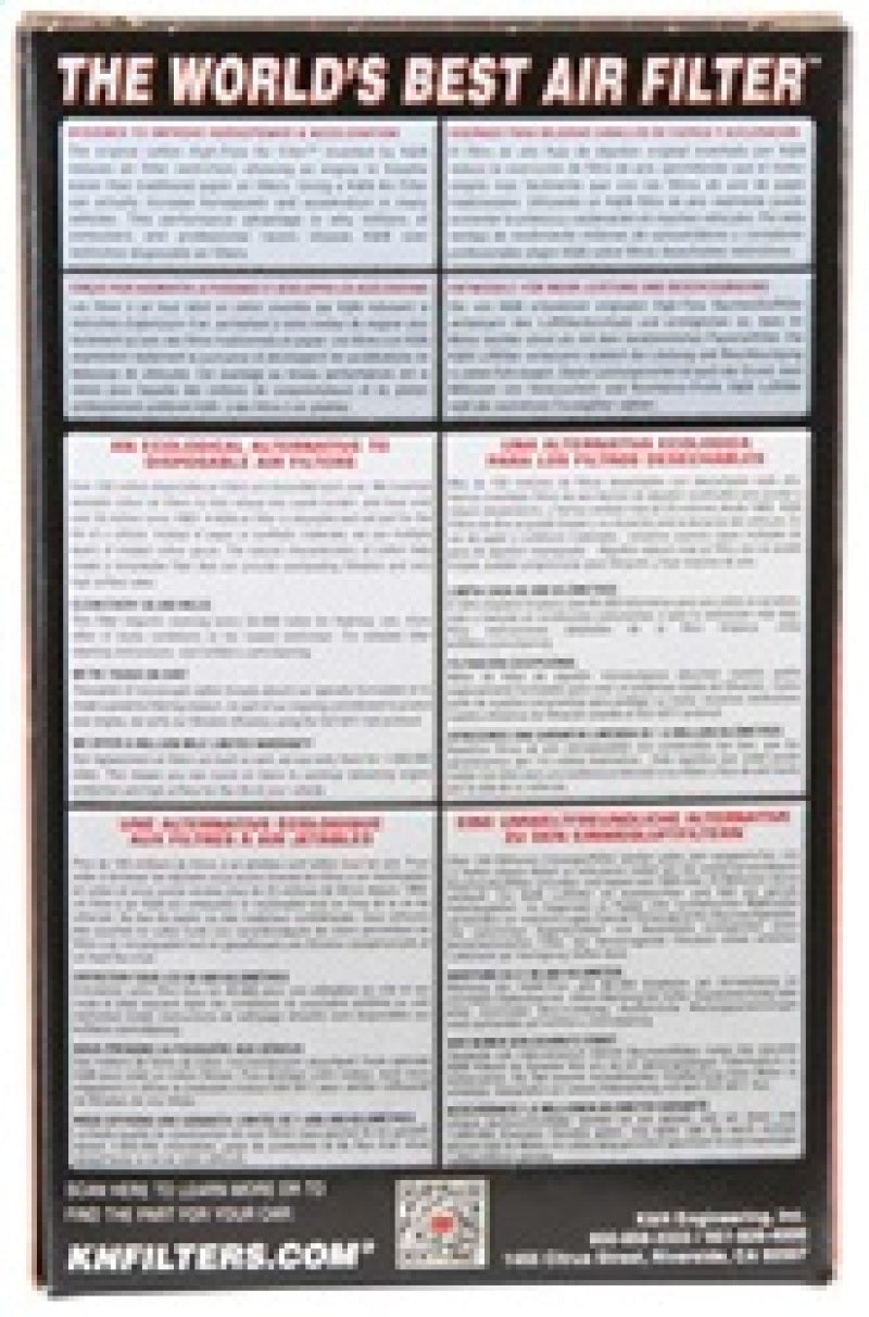 K&N Universal Clamp-On Air Filter 2-3/4in FLG / 4-3/4in B / 3-1/2in T / 5-7/8in H K&N Engineering