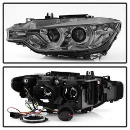 Spyder 12-14 BMW F30 3 Series 4DR Projector Headlights - LED DRL - Smoke (PRO-YD-BMWF3012-DRL-SM) SPYDER