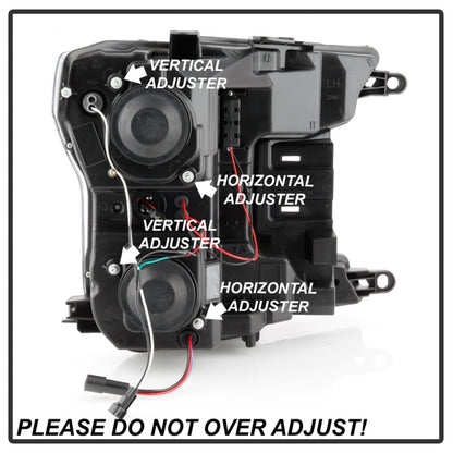Spyder 18-19 Ford F-150 Proj Headlights - Halogen Model - LED Seq Turn - Blk PRO-YD-FF15018-LBSEQ-BK SPYDER