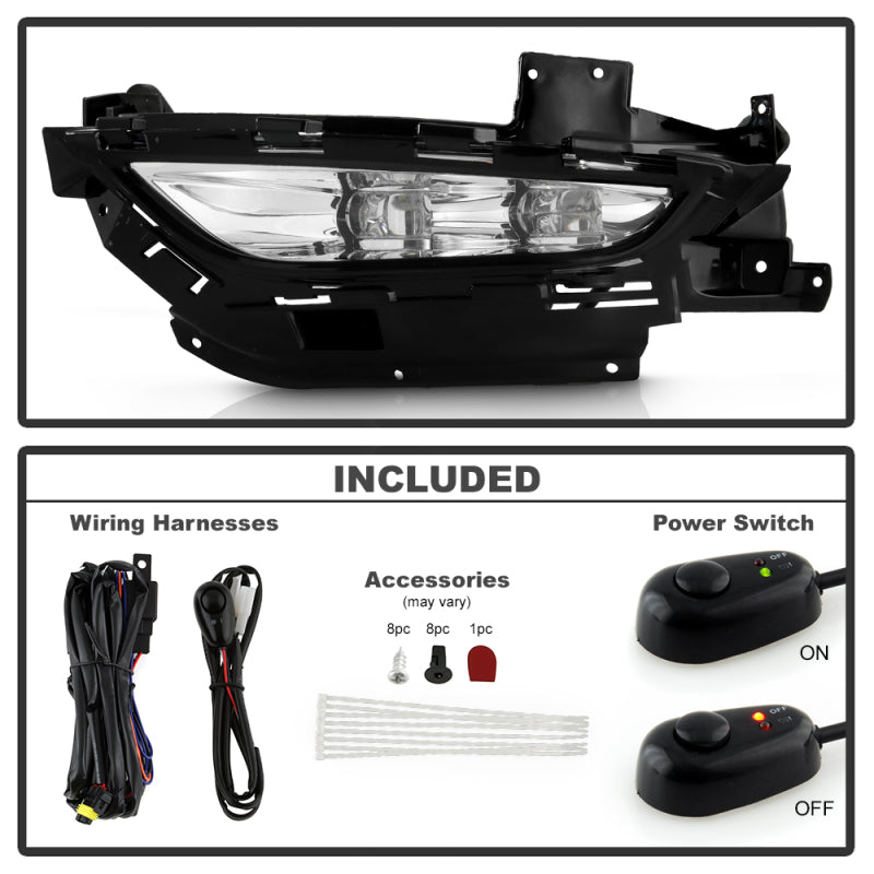 Spyder Chrysler 200 2015-2016 OEM Style Full LED Fog Lights W/Universal Switch- Clear SPYDER