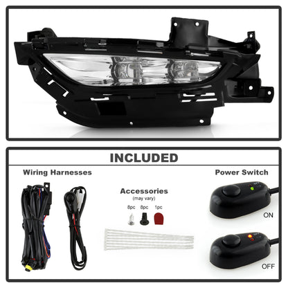 Spyder Chrysler 200 2015-2016 OEM Style Full LED Fog Lights W/Universal Switch- Clear SPYDER