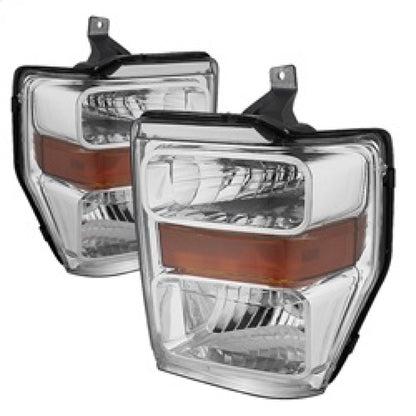 Xtune Ford F250/350/450 Super Duty 08-10 OEM Headlights Chrome HD-JH-FS08-AM-C SPYDER