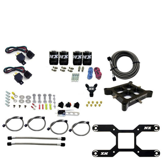 Nitrous Express Dry, Quad Stage Billet Crossbar Plate System 100-2000 HP (4150 Flange)-No - 66442-00