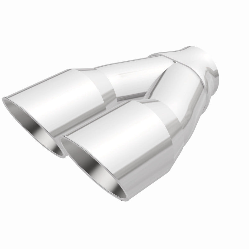 MagnaFlow Double Wall 3in Dual Round Polished Tip 2.25in Inlet Magnaflow