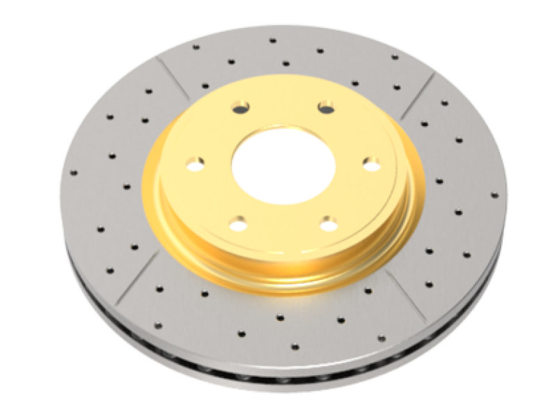 DBA 2001 Toyota Corolla Front Drilled & Slotted Street Series Rotor w/Gold Hat