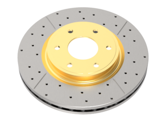 DBA 99-04 Chevrolet Silverado 2500 6.0L (M/T) Rear Drill & Slot Street Series Rotor (w/Gold Hat)