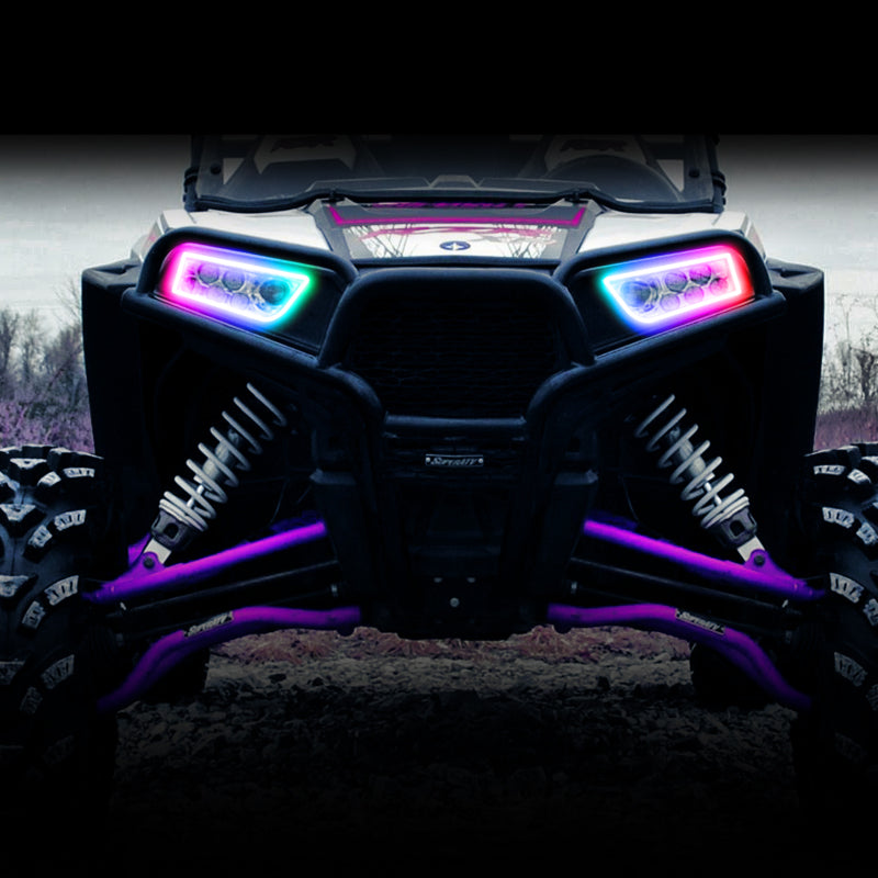 Oracle 14-21 Polaris RZR 900/1000 Turbo Dynamic RGB+A Seq Turn Signal Headlight Halo Kit- ColorSHIFT