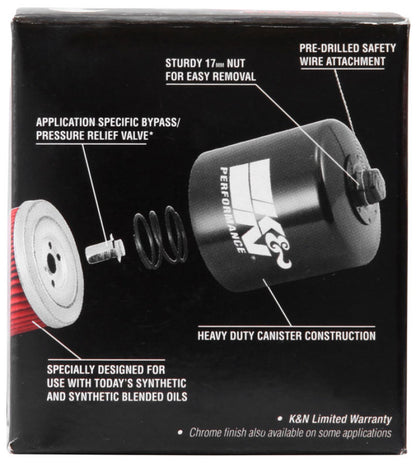 K&N Honda / Kawasaki / Arctic Cat / Suzuki / Triumph / Yamaha 2.594in OD x 2.813in H Oil Filter K&N Engineering