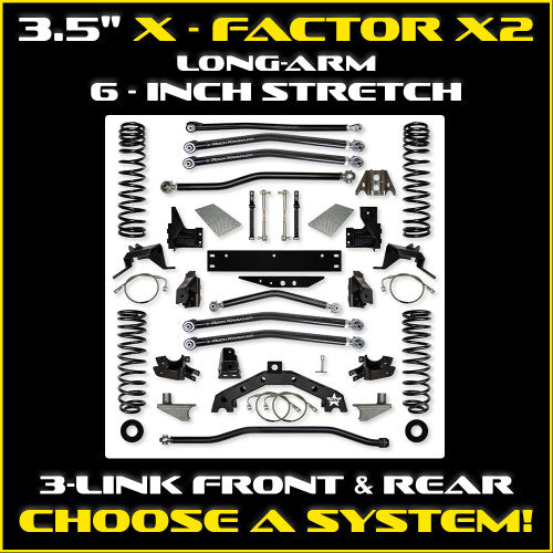 Rock Krawler 2018+ Jeep Wrangler JL 2DR 3.5in X Factor X2 Pro Long Arm Suspension