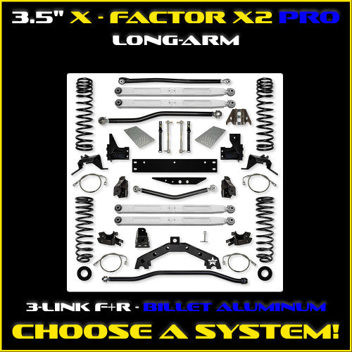 Rock Krawler 2020+ Jeep Wrangler JLU 4DR (Diesel) 3.5in X Factor X2 Pro Long Arm Suspension - Stg 1