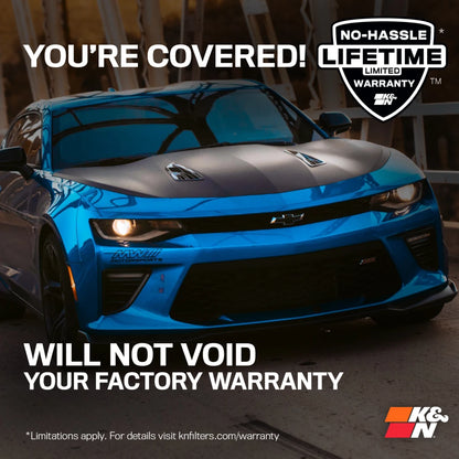K&N 16-23 Chevrolet Camaro SS 6.2L V8 F/I DRYFLOW Performance Air Intake System