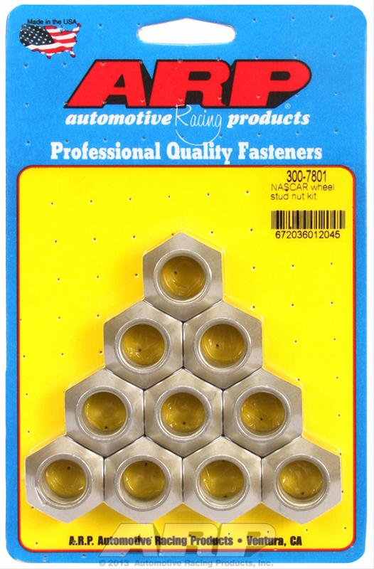 ARP 5/8in -18in NASCAR Wheel Stud Nut Kit (Pack of 10)