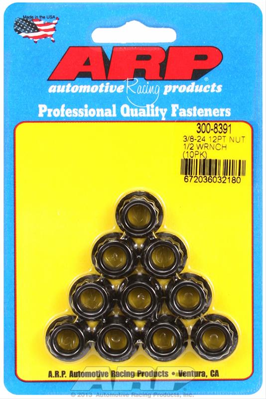 ARP 3/8-24 1/2 Socket 12pt Nut Kit (10 pack)
