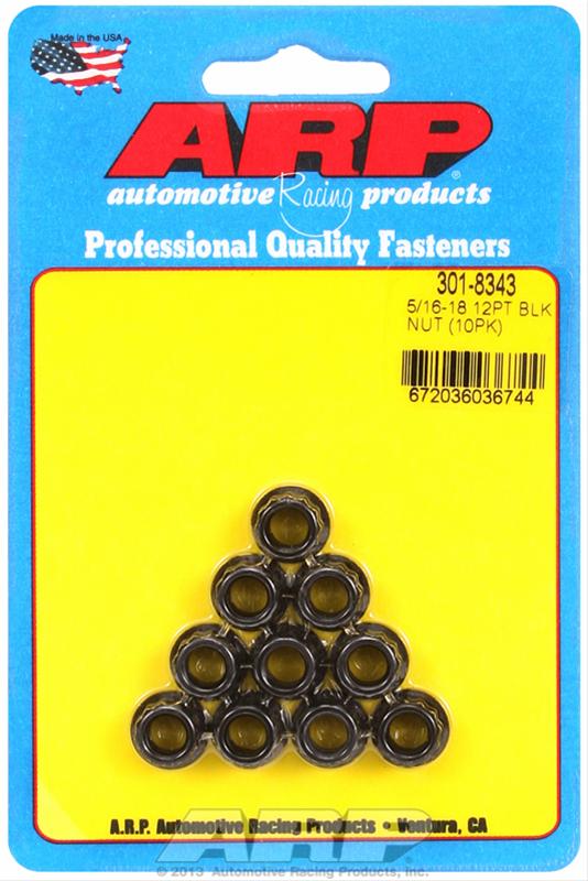 ARP 5/16in-18 12pt Black Oxide Nut Kit (10-Pkg)