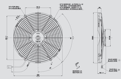 SPAL ELECTRIC FAN SPAL 14.00" Inch Electric Fan Puller Style Medium Profile 1274 CFM 10 Straight Style blades SPAL