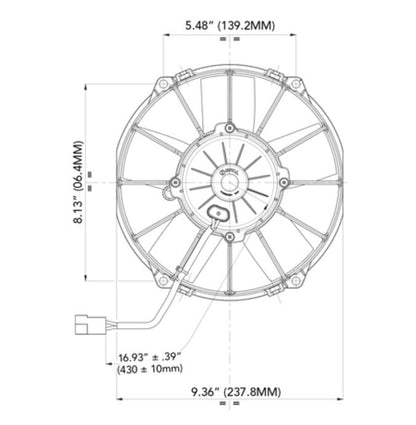 SPAL ELECTRIC FAN 9.00" Electric Fan Puller Style High Performance 755CFM 5-blade paddle style SPAL