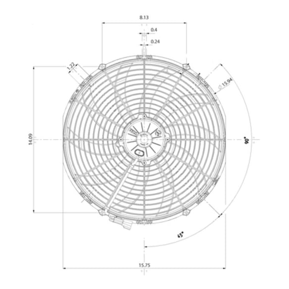 SPAL ELECTRIC FAN 16.00" Electric Fan Puller Style Extreme Performance 2500CFM 10-blade curved style blade SPAL