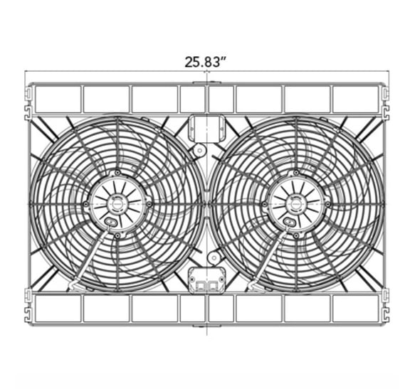 SPAL ELECTRIC FAN Dual 12.00" Electric Fan Puller Style High Performance 3168CFM 7-blade curved style blade SPAL