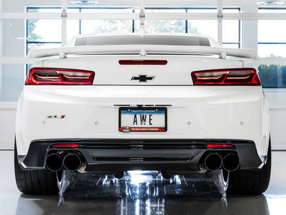 AWE 3015-42092 Touring Cat-Back Exhaust – Resonated – Chrome Quad Tips | Camaro SS/ZL1/LT1 2016–2024
