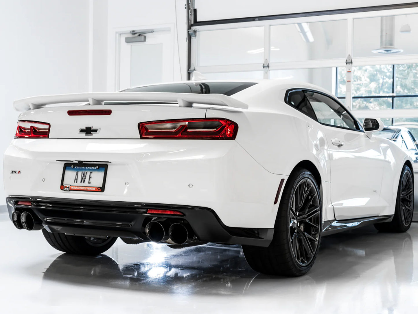 AWE 3015-42092 Touring Cat-Back Exhaust – Resonated – Chrome Quad Tips | Camaro SS/ZL1/LT1 2016–2024