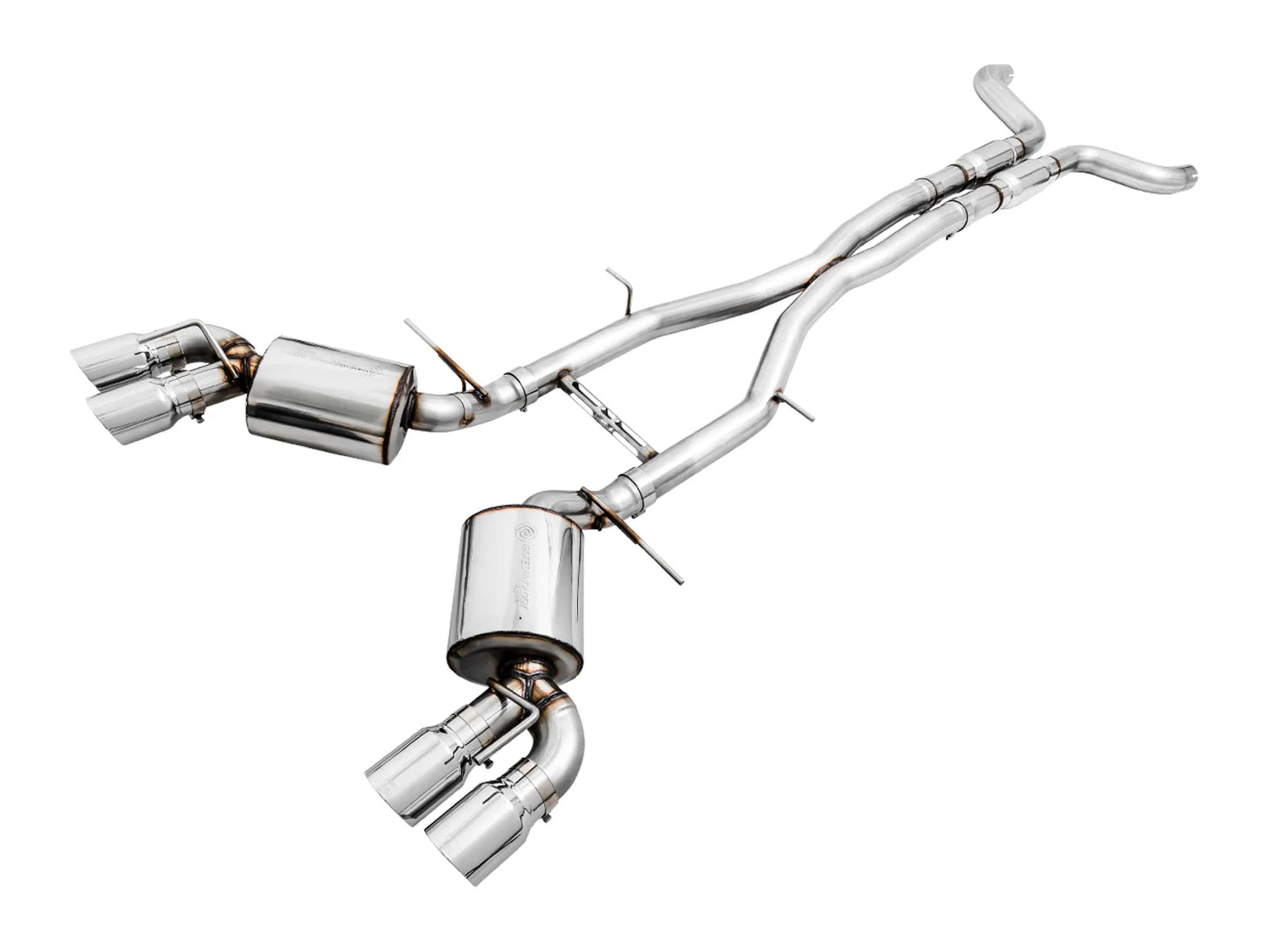 AWE 3015-42092 Touring Cat-Back Exhaust – Resonated – Chrome Quad Tips | Camaro SS/ZL1/LT1 2016–2024