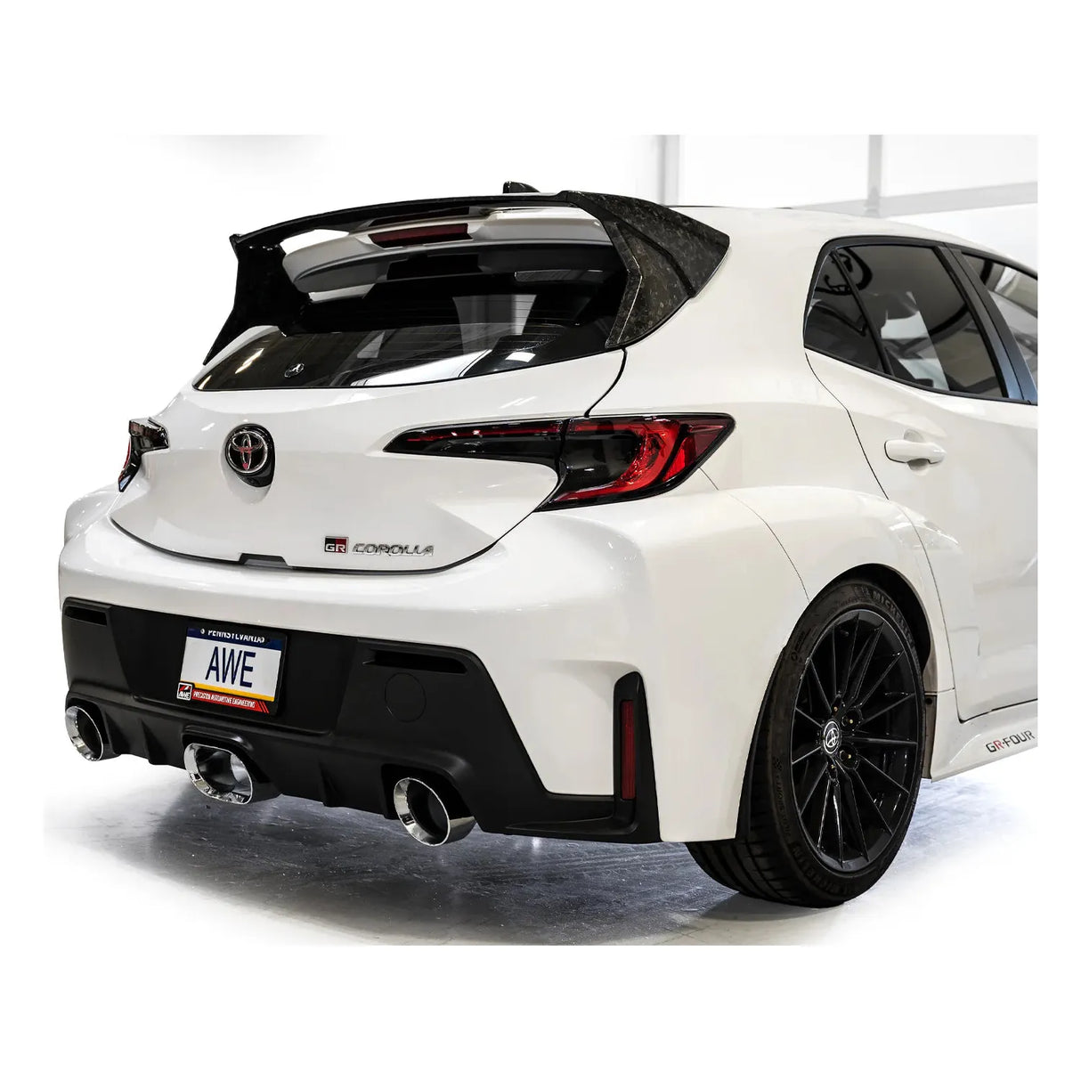 AWE 23-24 Toyota GR Corolla Touring Edition Catback Exhaust - Chrome Silver Tips