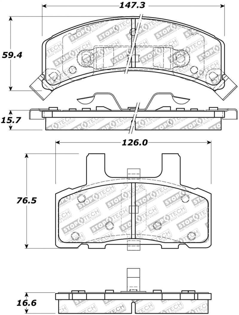 StopTech Premium Ceramic Front Brake Pads - 308.03690 Stoptech