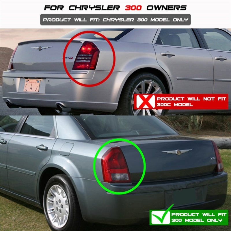 Spyder Chrysler 300 05-07 V2 Light Bar LED Tail Lights - Red Clear ALT-YD-CHR305V2-LED-RC SPYDER