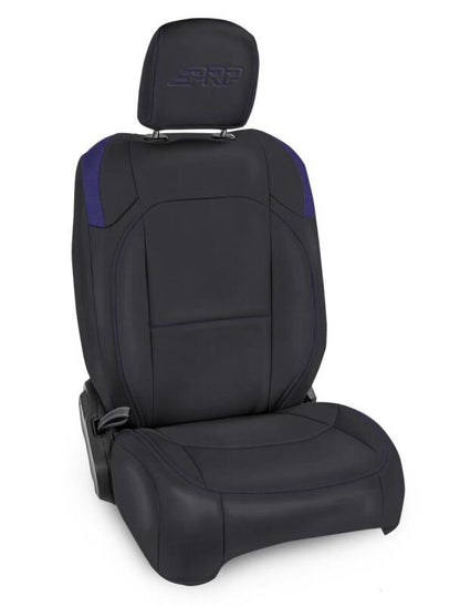 PRP Jeep Wrangler JL Front Seat Covers - 2 door- with Pocket Back (Pair) - Black/Purple B037-08