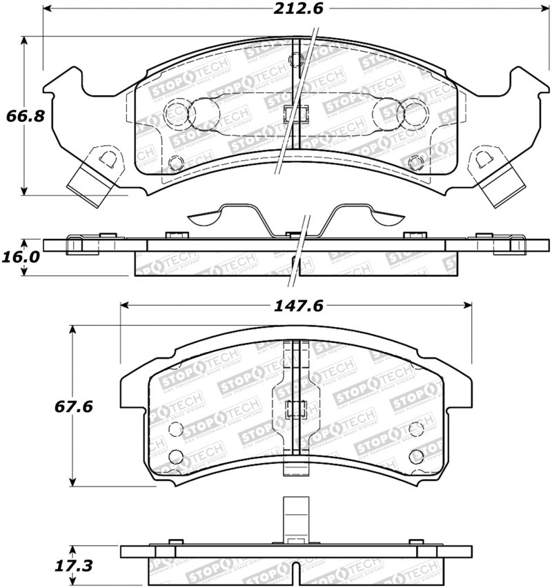 StopTech Premium Ceramic Front Brake Pads - 308.06230 Stoptech