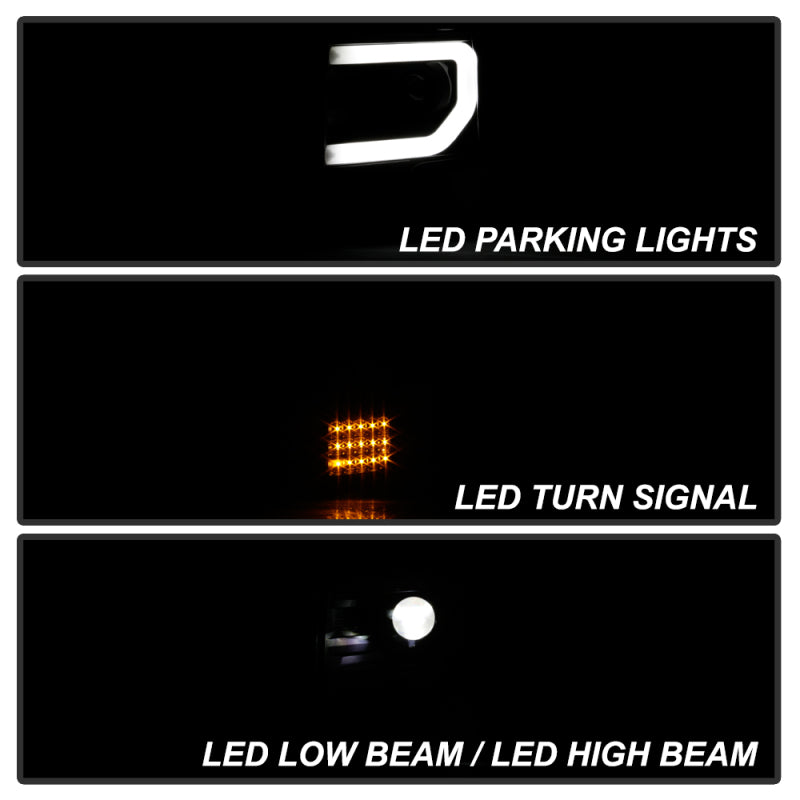 Spyder Ford F150 13-14 Xenon Model Only Light Bar Projector Headlights Blk PRO-YD-FF15013PL-SEQ-BK SPYDER