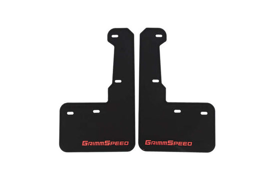Grimmspeed 15-21 Subaru WRX/STI Mudflaps - Black w/ Red Lettering