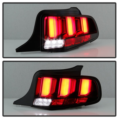 Spyder 10-12 Ford Mustang Red Light Bar LED Sequential Tail Lights - Blk ALT-YD-FM10-RBLED-BK SPYDER