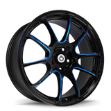 Konig Illusion 17x7 5x114.3 ET40 Black/Ball Cut Blue