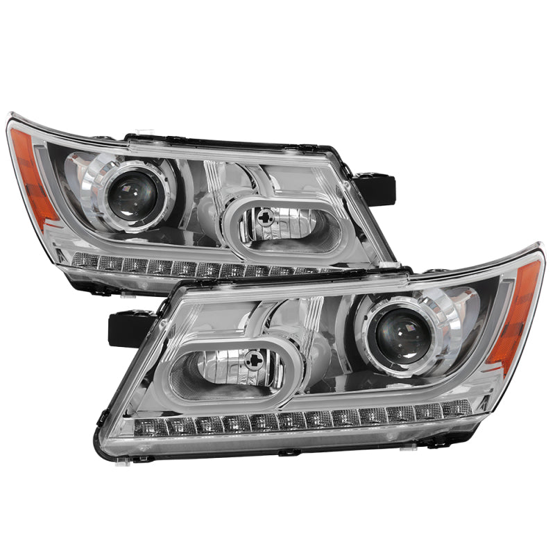 xTune Dodge Journey 2009-2014 Light Bar DRL Projector - Black PRO-JH-DJ09-LBBRL-C SPYDER