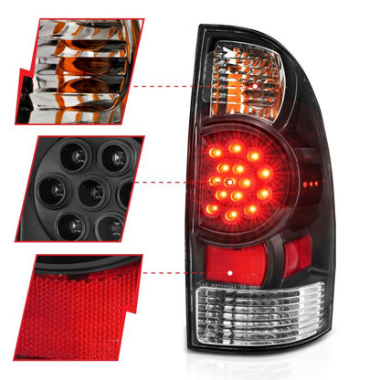 ANZO TOYOTA TACOMA 05-15 LED TAIL LIGHTS BLACK - 311042