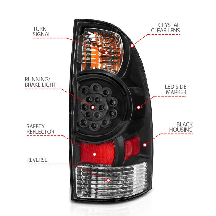 ANZO TOYOTA TACOMA 05-15 LED TAIL LIGHTS BLACK - 311042