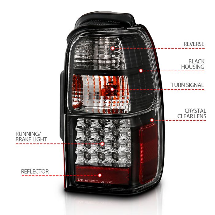 ANZO TOYOTA 4RUNNER 01-02 LED TAIL LIGHTS BLACK - 311099 ANZO