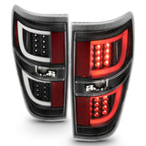 ANZO FORD F-150 09-14 LED TAIL LIGHTS G2 BLACK CLEAR LENS - 311257