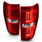 ANZO FORD F-150 09-14 LED TAIL LIGHTS G2 CHROME RED/ CLEAR LENS - 311260