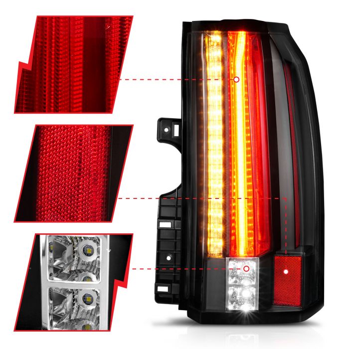 ANZO GMC YUKON / XL / DENALI 15-20 LED TAIL LIGHTS BLACK - 311275