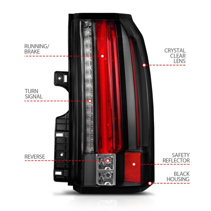 ANZO GMC YUKON / XL / DENALI 15-20 LED TAIL LIGHTS BLACK - 311275