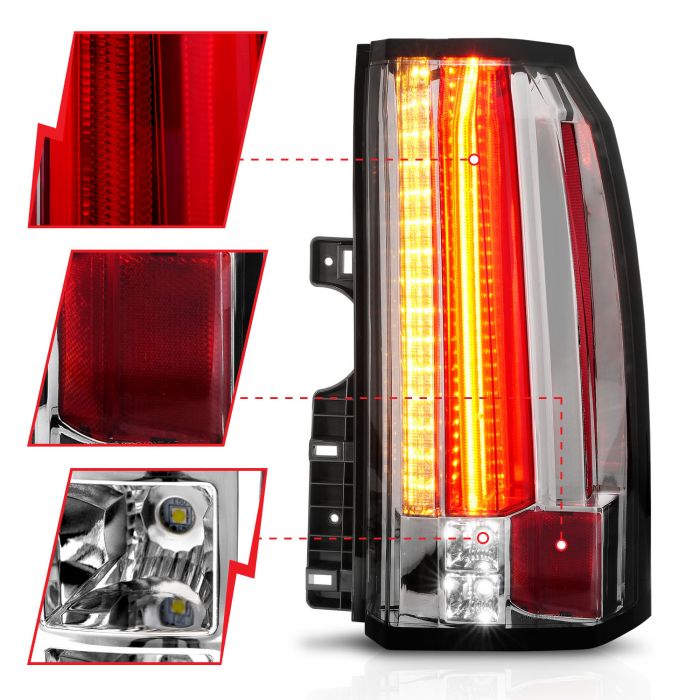 ANZO GMC YUKON / XL / DENALI 15-20 LED TAIL LIGHTS CHROME - 311277