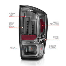 Load image into Gallery viewer, ANZO TOYOTA TACOMA 16-23 LED TAIL LIGHTS CHROME SMOKE LENS - 311282