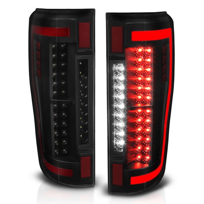 ANZO FORD F-250/350/450/550 SUPERDUTY 17-19 LED TAIL LIGHTS BLACK SMOKE LENS (RED LIGHT BAR) - 311288