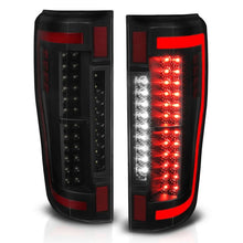 Load image into Gallery viewer, ANZO FORD F-250/350/450/550 SUPERDUTY 17-19 LED TAIL LIGHTS BLACK SMOKE LENS (RED LIGHT BAR) - 311288