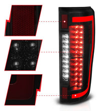 Load image into Gallery viewer, ANZO FORD F-250/350/450/550 SUPERDUTY 17-19 LED TAIL LIGHTS BLACK SMOKE LENS (RED LIGHT BAR) - 311288