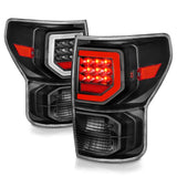 Anzo TOYOTA TUNDRA 07-13 LED PLANK STYLE TAIL LIGHTS BLACK CLEAR LENS - 311386