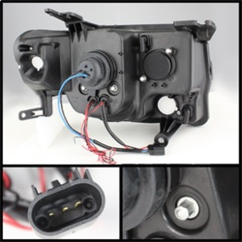 Spyder Ford Escape 08-12 Projector Headlights Halogen Model Only - DRL Black PRO-YD-FES08-DRL-BK SPYDER