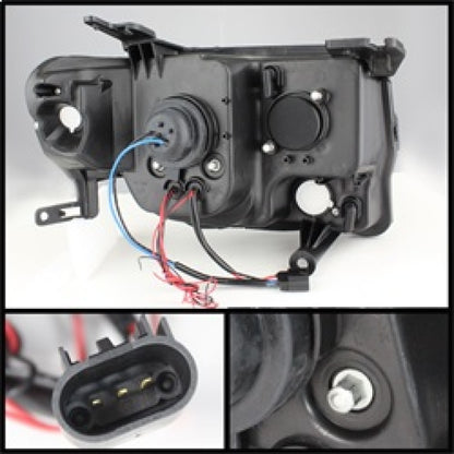 Spyder Ford Escape 08-12 Projector Headlights Halogen Model Only - DRL Black PRO-YD-FES08-DRL-BK SPYDER